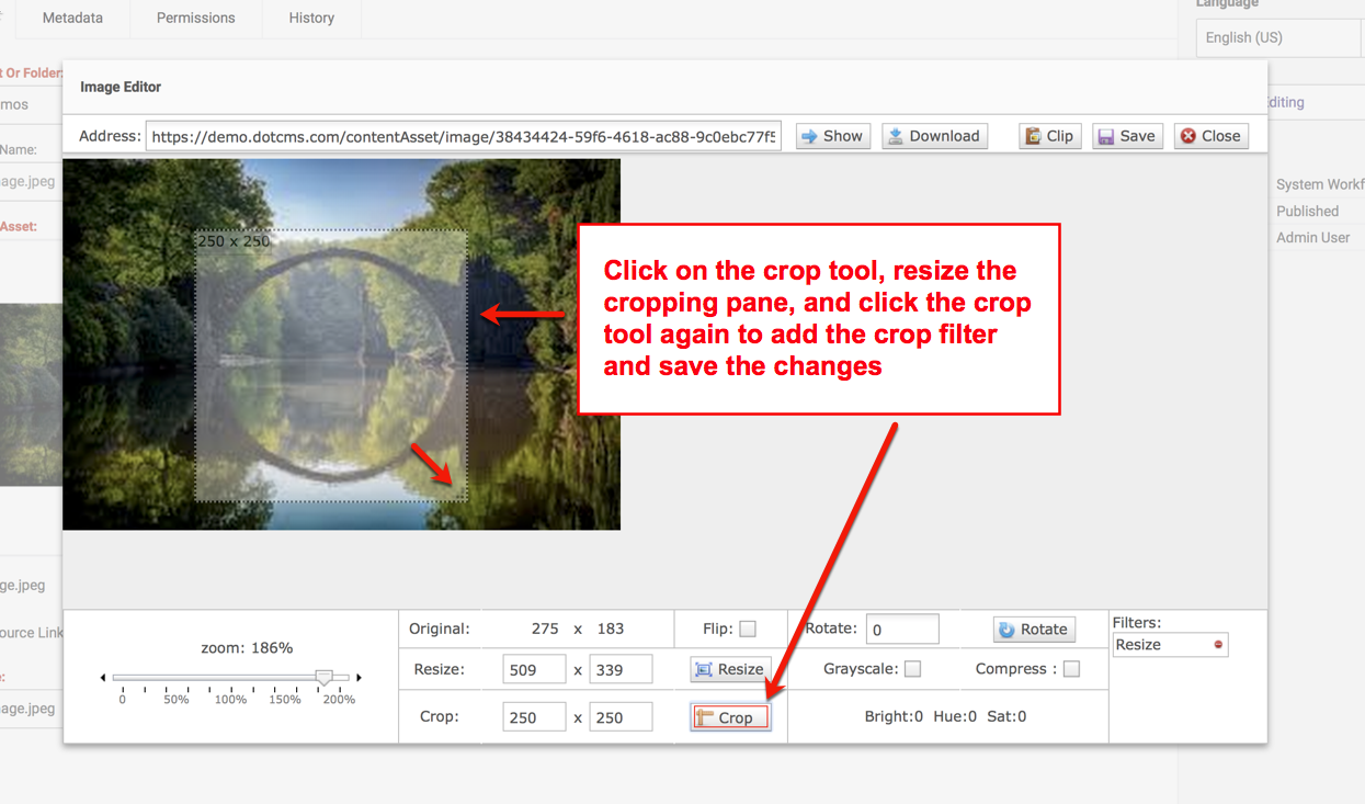 Cropping tool